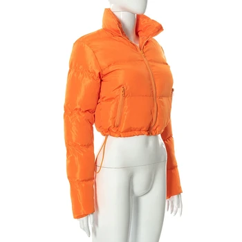 Qxkj Bayan Kapitone Ceket Toptan Parkas Moda Kalın Sıcak Yastıklı Üstleri Fermuarlar Primaloft Rahat Sonbahar ve Kış Giyim Y2K 594 - Görüntü 2  