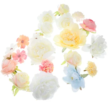 21 adet Küçük yapay Çiçek Başları Mini Çiçek Düzenleme Zanaat Çiçekler Düğün Parti Dekorasyon için - Görüntü 1  