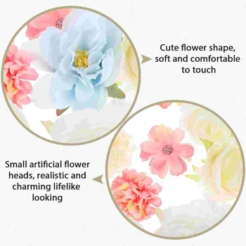 21 adet Küçük yapay Çiçek Başları Mini Çiçek Düzenleme Zanaat Çiçekler Düğün Parti Dekorasyon için - Görüntü 2  