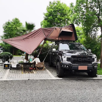 Özel Alüminyum Sert Kabuk Araba Çatı Üst Açık Katlanır Kamp Kamyon çatı çadırı SUV Pikap Römork - Görüntü 2  