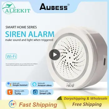 1 ~ 8 ADET Tuya Kablosuz WiFi siren alarmı Sensörü Ses İşık Uyarısı Akıllı Yaşam Siren Alexa İle Uyumlu Ev İçin - Görüntü 1  
