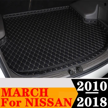 Sinjayer Araba Gövde Mat TÜM Hava OTOMATİK Kuyruk Boot Bagaj Pedi Halı Yüksek Yan Kargo Astarı İçin Fit Nissan Mart 2010 2011-2018 - Görüntü 1  