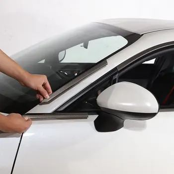 Subaru BRZ için 2022 2021 2023 Paslanmaz Çelik Karbon Fiber / Gümüş Araba Pencere Döşeme Çıkartmalar Araba Aksesuarları - Görüntü 1  