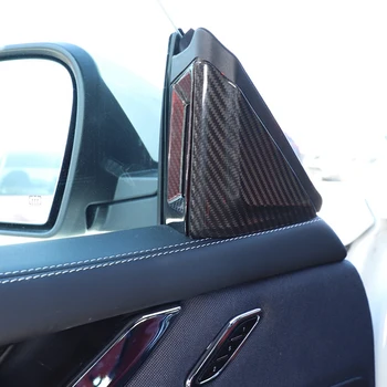 Maserati Ghibli için / Quattroporte 2014-2022 Karbon Fiber Araba A-Pillar Boynuz Kapak Trim Sticker Dekoratif Aksesuarları - Görüntü 2  