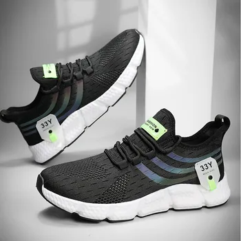 Yaz erkek ayakkabısı Örgü nefes alan günlük koşu ayakkabıları Erkekler için Hafif Yürüyüş Sneakers Ayakkabı Çift Ayakkabı Tenis Masculino - Görüntü 1  