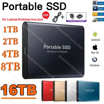 1TB Taşınabilir SSD Yüksek hızlı Mobil Katı Hal Sürücü 500GB SSD sabit diskler Disk USB 3.1 2TB Harici Depolama Decives Dizüstü Bilgisayarlar için - Görüntü 1  