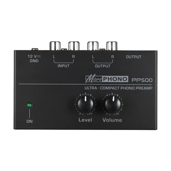 Ultra Kompakt Fono Preamp PP500 Bas Tiz Denge Ses Ayarı Ön Amp Pikap Preamplificador ABD Plug - Görüntü 2  