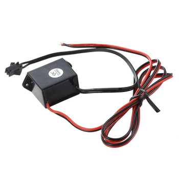 2X kırmızı-siyah kablo DC 12 V EL tel Neon Glow şerit ışık sürücü birimi Inverter - Görüntü 2  