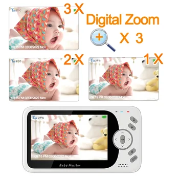 4.3 in Hiçbir Wifi bebek izleme monitörü Pan Tilt Güvenlik Kamera Dadı Çocuk Bakıcısı 2Way Ses Otomatik gece görüşlü bebek kamerası Monitör Bebek Şeyler - Görüntü 2  