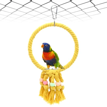 Pet Kuş çiğneme oyuncağı Pamuk Halat Papağan Oyuncak Bite Köprü Kuş Yırtılma Oyuncaklar Papağanlar Eğitim Asmak Salıncaklar Kuş Kafesi Malzemeleri - Görüntü 1  