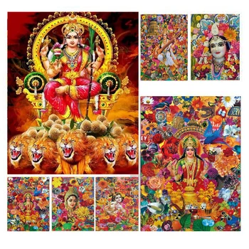 diy, Elmas Nakış, Shiva Parvati Ganesha, Dini sanat 5D, kare / yuvarlak Elmas Boyama, Çapraz Dikiş, 3D, Elmas Mozaik, dekor - Görüntü 1  