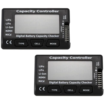 2 Adet 7 Dijital Pil voltmetre Checker Lipo Life Li-İon Nicd Nimh Pil voltmetre Kontrol Kontrolörü - Görüntü 1  