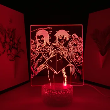 Anime Figürü KRALLIK 3D LED Lamba Serin Çocuk Hediye için Pil RGB Dokunmatik USB Odası Dekorasyon Uzaktan Gece Lambası Manga masa lambası - Görüntü 2  