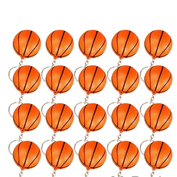 24 Paket Basketbol Anahtarlıklar, Mini Basketbol Stres Topu Anahtarlıklar, Spor Topu Anahtarlıklar, Okul Karnaval Ödül Çocuklar için - Görüntü 2  