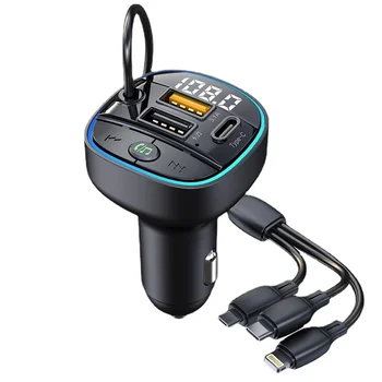 C35 Araba MP3 Bluetooth Çalar Eller Serbest Arama, FM Verici, 1'den 3'e Kablo, Hızlı Araç Şarj Cihazı - Hepsi Bir Arada - Görüntü 1  