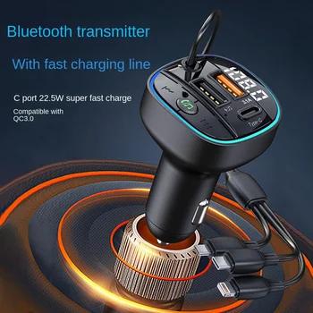 C35 Araba MP3 Bluetooth Çalar Eller Serbest Arama, FM Verici, 1'den 3'e Kablo, Hızlı Araç Şarj Cihazı - Hepsi Bir Arada - Görüntü 2  