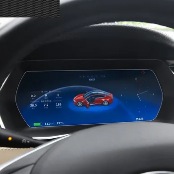 Tesla Model S/Model X için Araç Navigasyon Dash Paneli Temperli Cam Ekran Koruyucu - Görüntü 1  