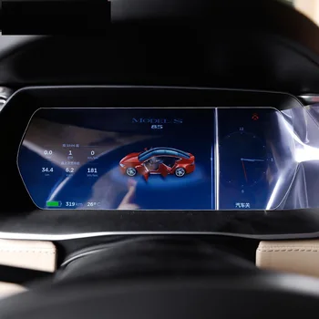 Tesla Model S/Model X için Araç Navigasyon Dash Paneli Temperli Cam Ekran Koruyucu - Görüntü 2  