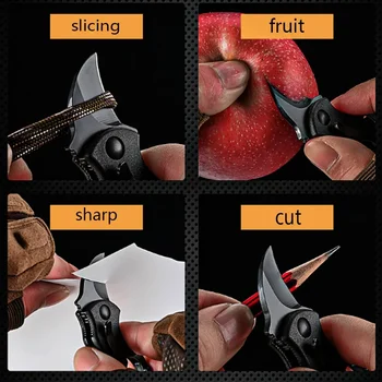 Mini Anahtarlık Çakı Katlanır Paslanmaz Çelik Kamp Küçük Mini Taşınabilir Bıçak Soyucu Sabit Bıçak bıçak Çok EDC Aracı - Görüntü 2  