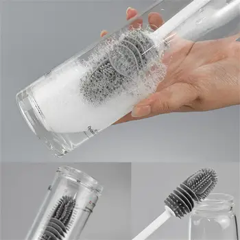 1~10 ADET Uzun Saplı Cam Bardak Temizleme Fırçası silikon kap Fırça Fincan Scrubber Cam İçecek Bardağı Şişe Temizleyici Mutfak - Görüntü 2  