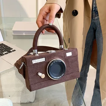 Kadın çantası yeni moda kamera çantası kişilik basit omuz çantası messenger kadın çantası zincir toka küçük kare çanta rahat çanta - Görüntü 2  