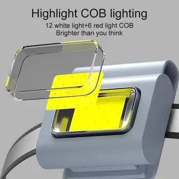 Çok fonksiyonlu LED taşınabilir ışık Manyetik şarjlı ışık Elbise Klip koşu ışık silikon çalışma güçlü kafa lambası ışığı - Görüntü 1  