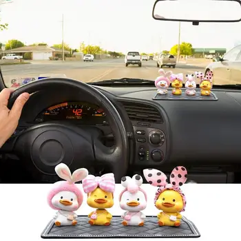 Ördek Araba Dashboard Reçine Süsler Sevimli Sarı Süslemeleri Mini Ördek Bebek Oyuncak Dekor Bisiklet Araçlar Araba İç Aksesuarları - Görüntü 1  
