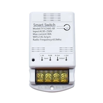 Tuya Wifi 30A Röle Modülü 85-250V akıllı anahtar DIY 433MHZ RF Denetleyici Smartlife APP Ses Röle Zamanlayıcı Uzaktan Kumanda - Görüntü 1  