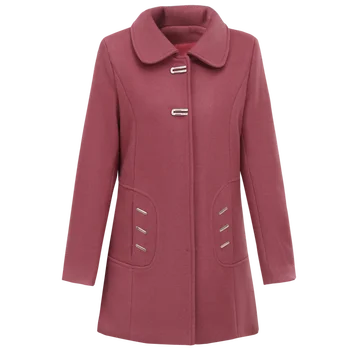 Yün Palto Kadın Moda Orta Yaşlı Anne Bahar sonbahar ceketi Kadın Rahat Sıcak Giyim Bayanlar 5XL - Görüntü 2  