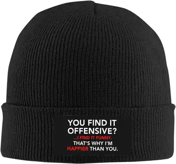 Saldırgan Buluyorsun örgü bere Unisex Kış Sıcak Örme Şapka Siyah - Görüntü 2  