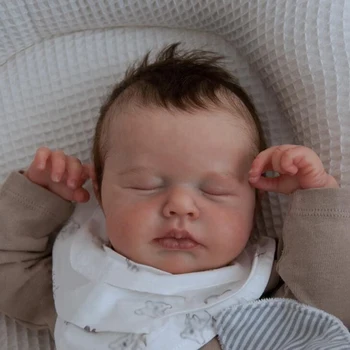 19 inç Tam Vücut Silikon Vinil Yeniden Doğmuş Bebek Yenidoğan Bebek Boyutu Loulou erkek oyuncak bebek 3D Cilt Hediye Simüle Bebek Yeniden Doğuş - Görüntü 1  
