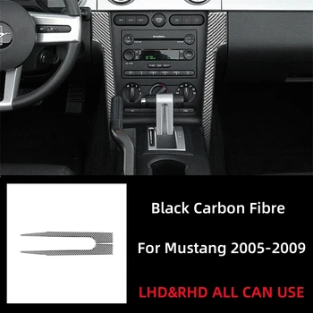Ford Mustang GT 2005-2009 için S197 Aksesuarları Karbon Fiber Araba Sol Radyo AC Konsol Trim Şerit Kapak Sticker Çıkartması Dekor - Görüntü 1  