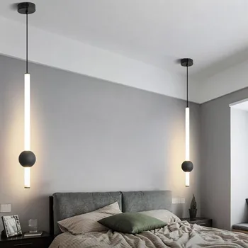 Iskandinav Minimalist LED kolye ışıkları Asılı Lamba Masa Yemek Oturma Odası Yatak Odası Başucu Merdiven Avize iç mekan aydınlatması - Görüntü 2  