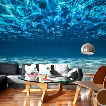 Özel Fotoğraf duvar kağıdı 3D Derin Deniz Manzarası Büyük Duvar Kağıdı Duvar Süslemeleri Oturma Odası Yatak Odası Duvar Kağıdı Duvarlar İçin 3 D - Görüntü 2  