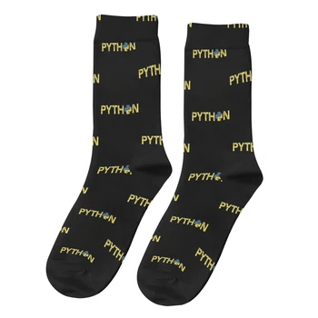 Python Programcısı Retro Çorap Erkekler İçin Alışveriş 3D Baskı Erkek Kız Orta buzağı Çorap - Görüntü 1  